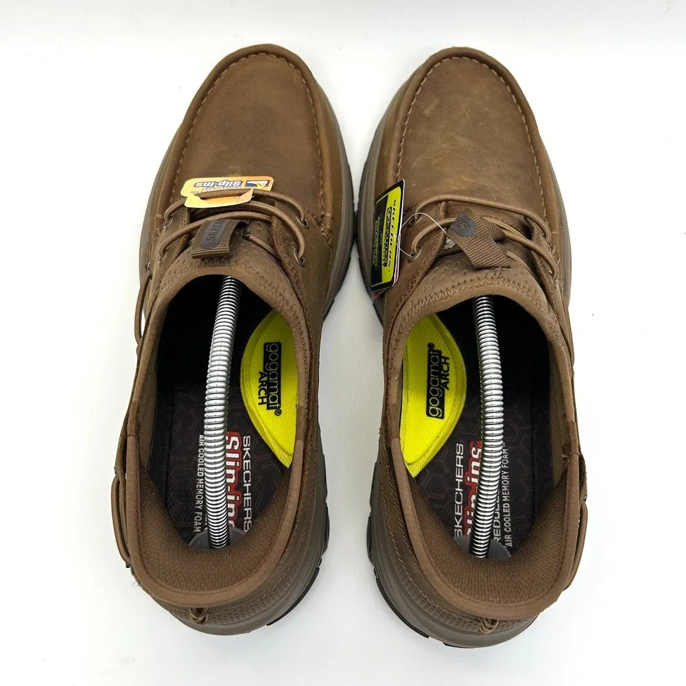 Skechers Knowlson Shore Thing Shoes Mens 11.5 Desert Brown Slip-ins Leather Boat